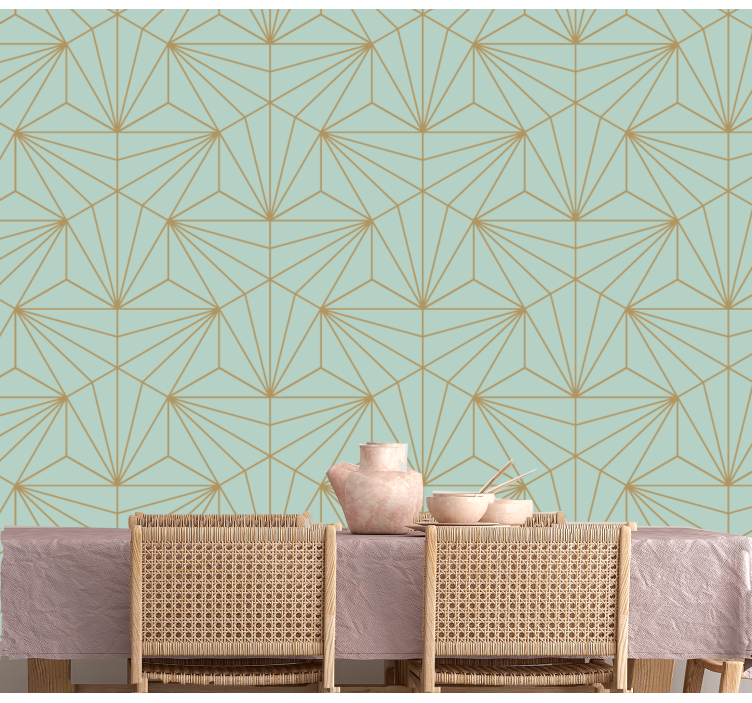 Geometric Line Art geometric wallpaper - TenStickers