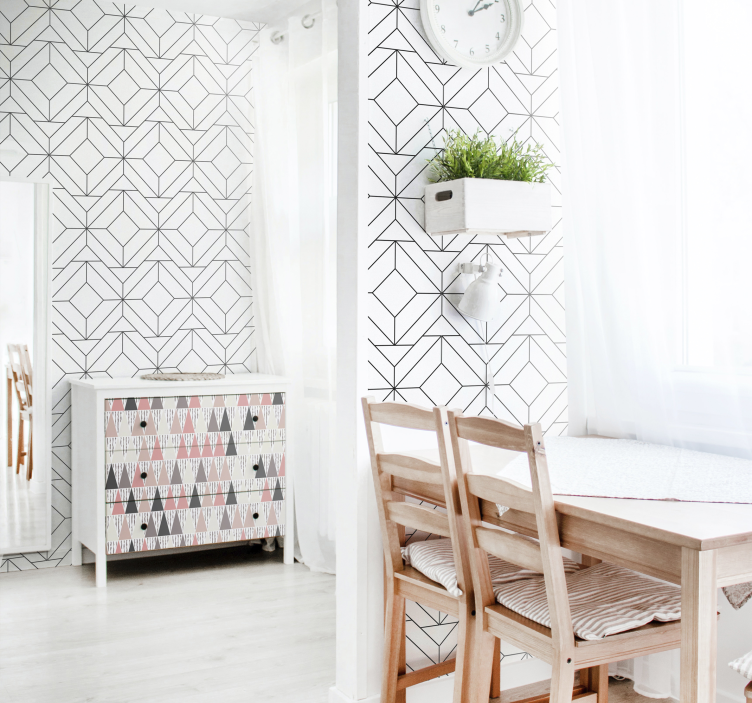 Geometric Lines Decor geometric wallpaper - TenStickers