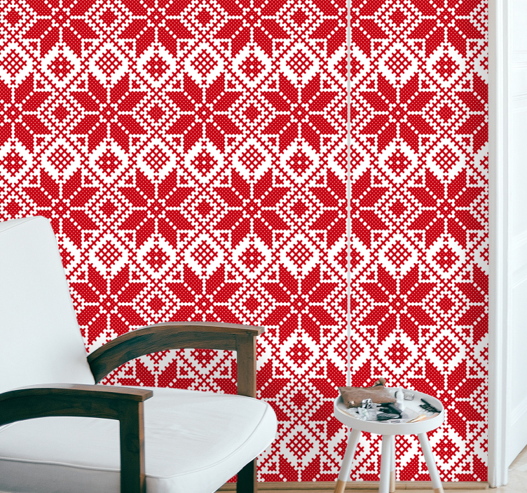 Geometric Patterned geometric wallpaper - TenStickers