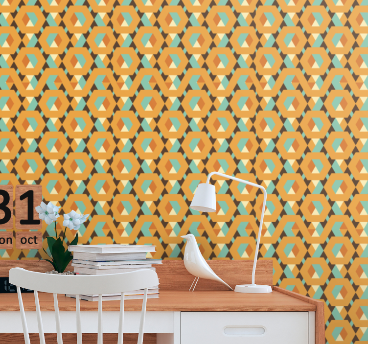 Geometric Retro Print geometric wallpaper - TenStickers