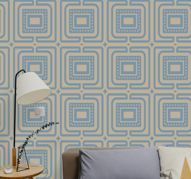 Geometric Retro Squares geometric wallpaper - TenStickers