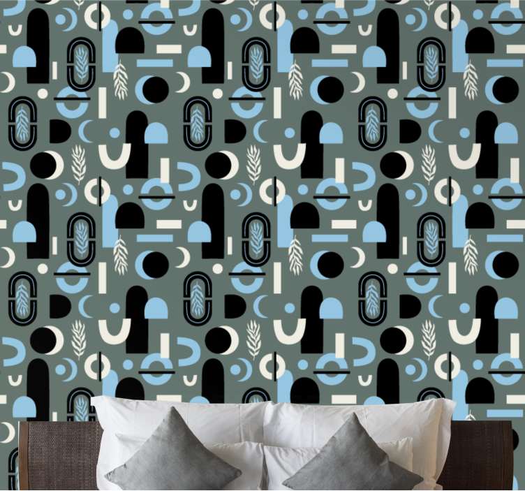 Geometric Shapes Collage modern wallpaper - TenStickers