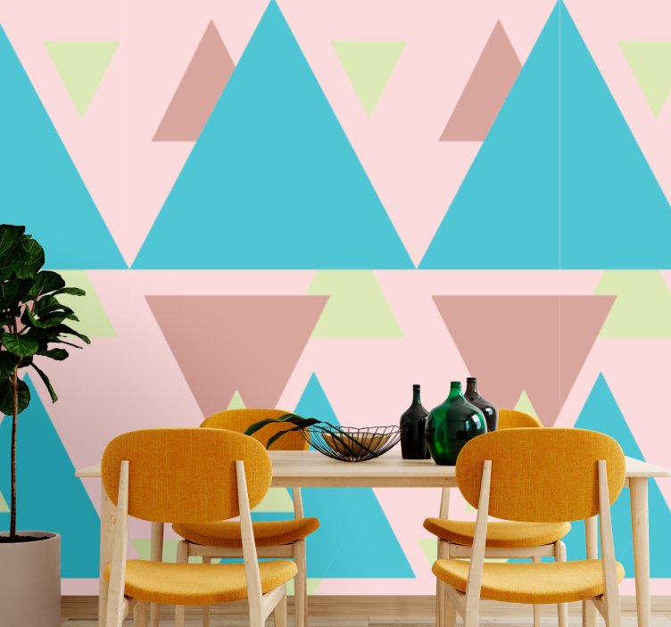 Geometric Shapes Mural geometric wallpaper - TenStickers