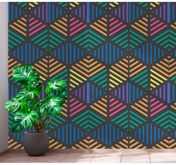 Geometric Striped Pattern geometric wallpaper - TenStickers