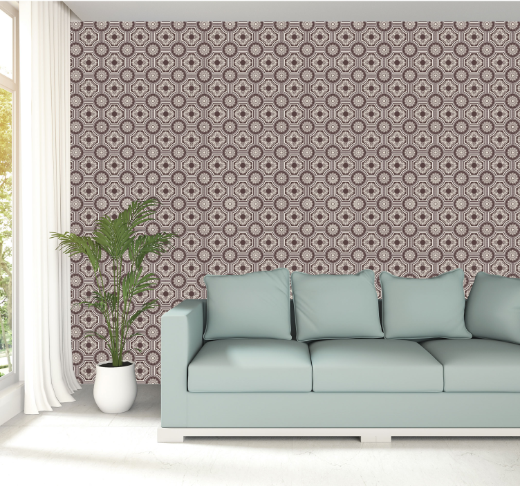 Geometric Tile Effect tile wallpaper - TenStickers
