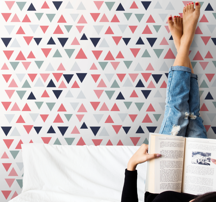 Geometric Triangle Motif geometric wallpaper - TenStickers