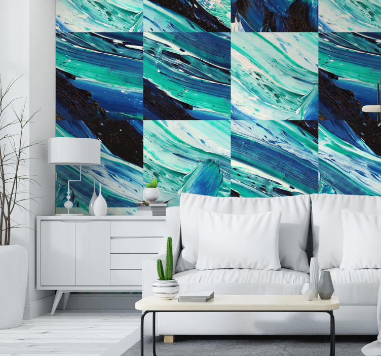 Geometric Turbulence abstract wallpaper - TenStickers