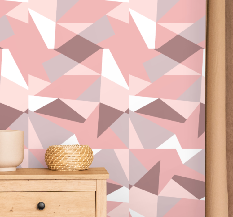 Geometric wallpaper textured pink patterns - TenStickers