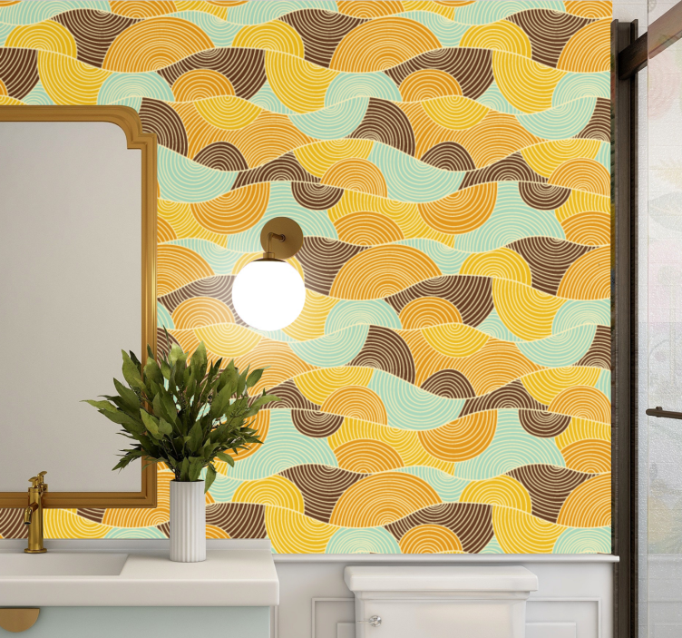 Geometric Waves geometric wallpaper - TenStickers
