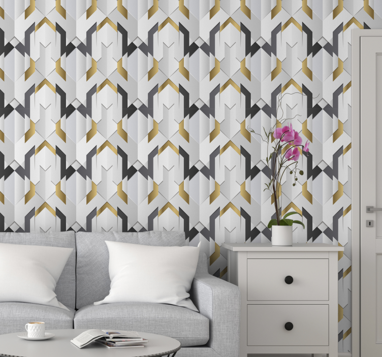 Geometric Zigzag Pattern geometric wallpaper - TenStickers