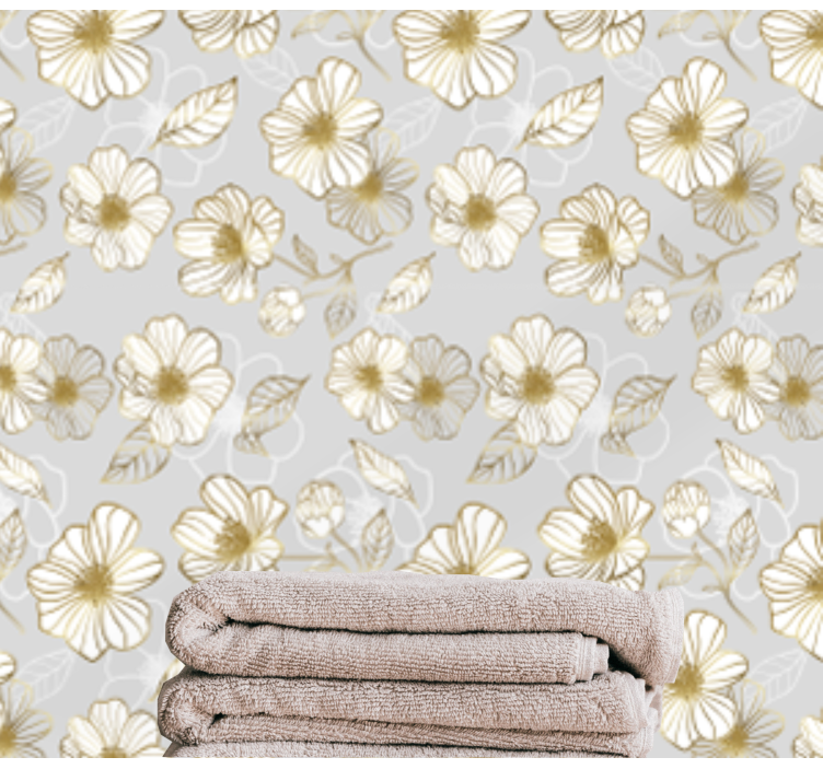 Gold Floral Pattern floral ornament wallpaper - TenStickers
