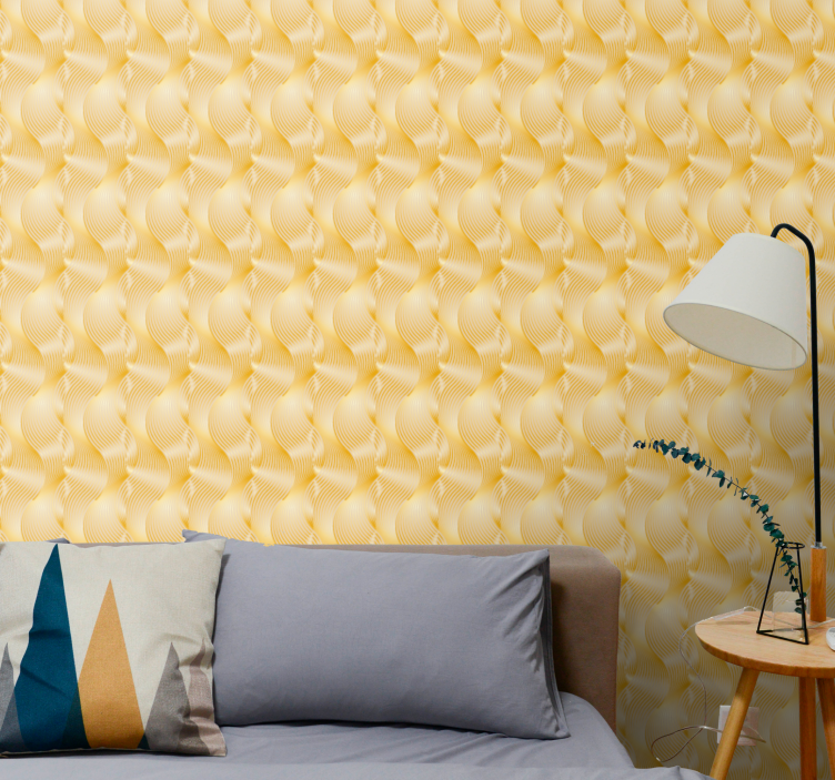 Gold foil wave Illusion modern wallpaper - TenStickers