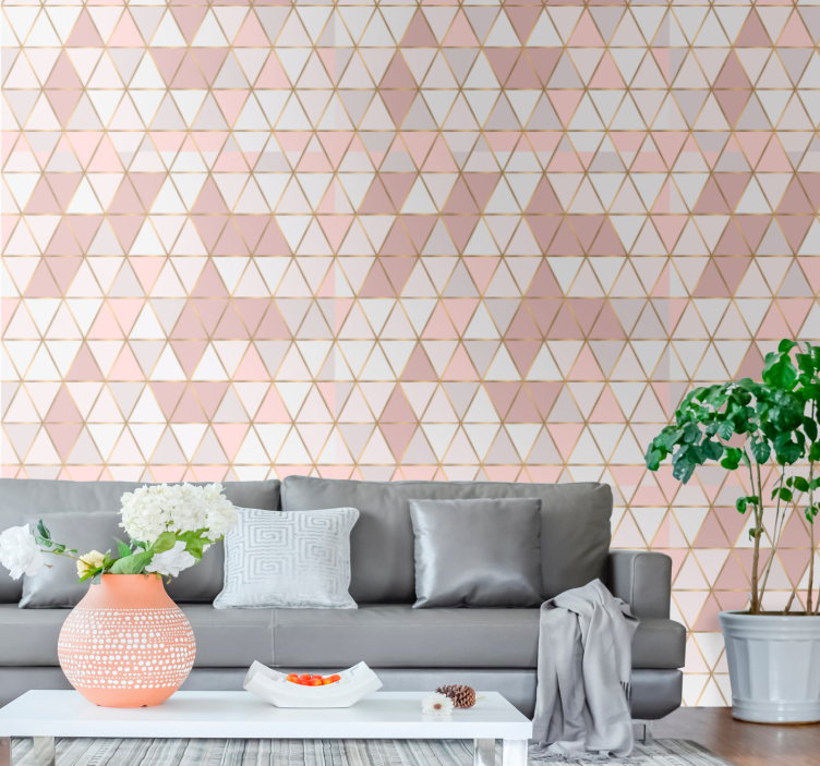 Gold lines with light color Square Wallpaper - TenStickers
