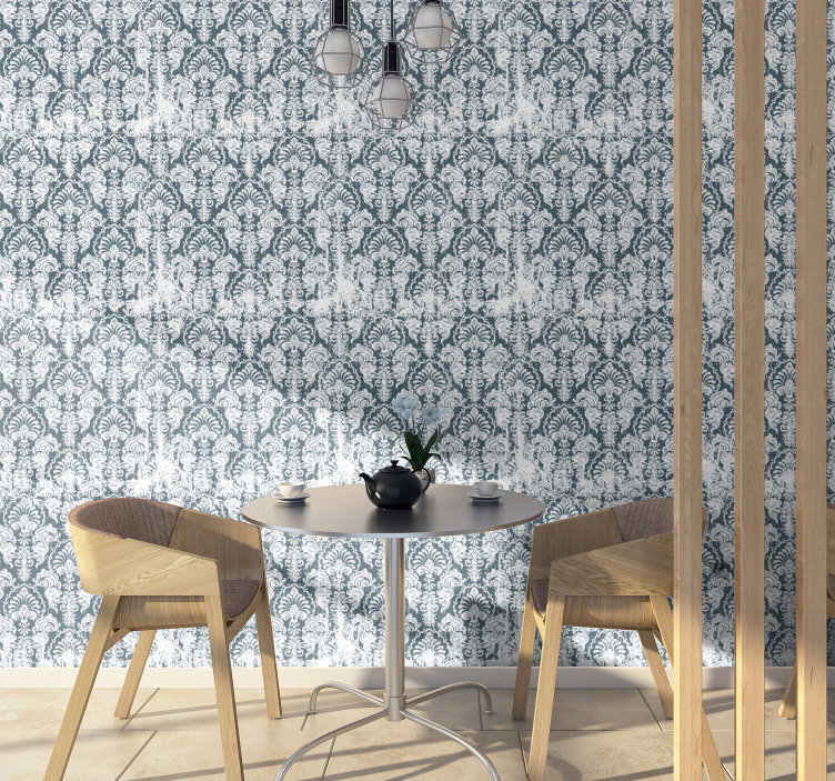 Baroque botanical arrangement dining room wallpaper - TenStickers