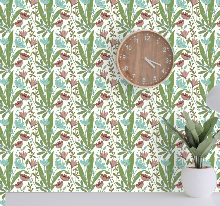 "Granny Chic" Floral Style Wallpaper - TenStickers