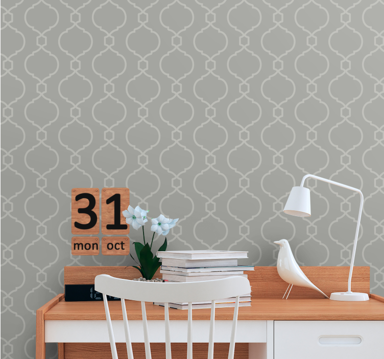 Gray geometric Hamptons square wallpaper - TenStickers