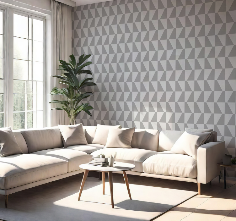 Gray trapeze shapes wallpaper - TenStickers