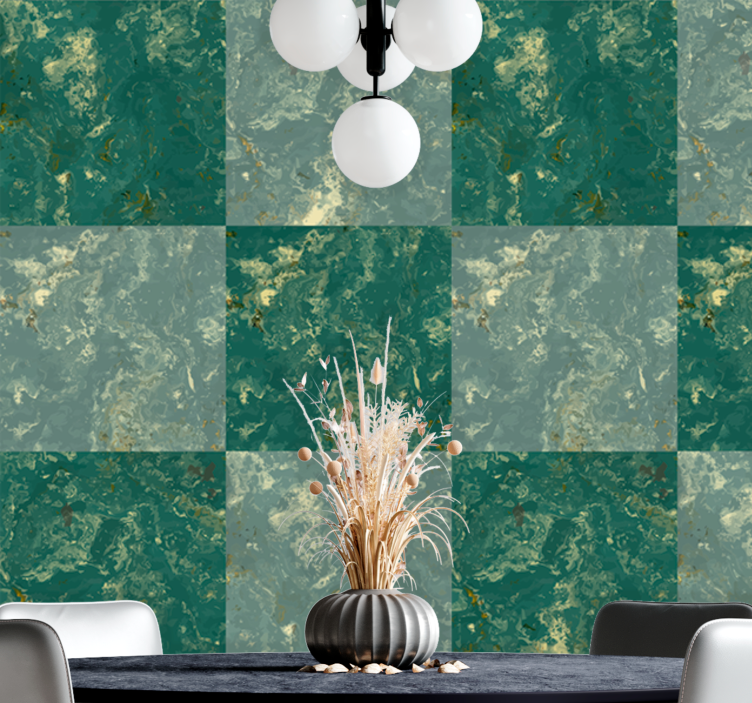 Green marble texture wallpaper - TenStickers