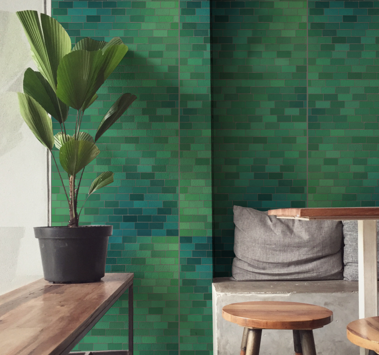 Green Tiled Texture texture pattern wallpaper - TenStickers