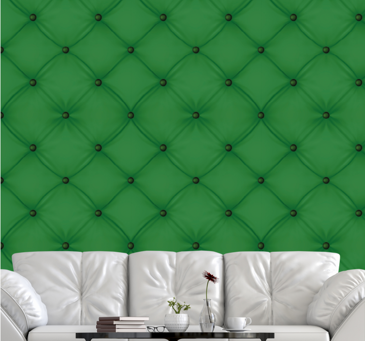 Green velour diamond pattern Textured Wallpaper - TenStickers