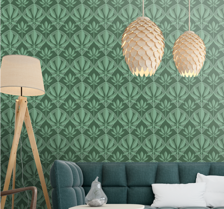 Green Vertical Pattern living room wallpaper - TenStickers
