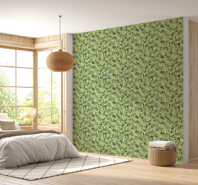 Greenery Wallpaper leaf wallpaper - TenStickers