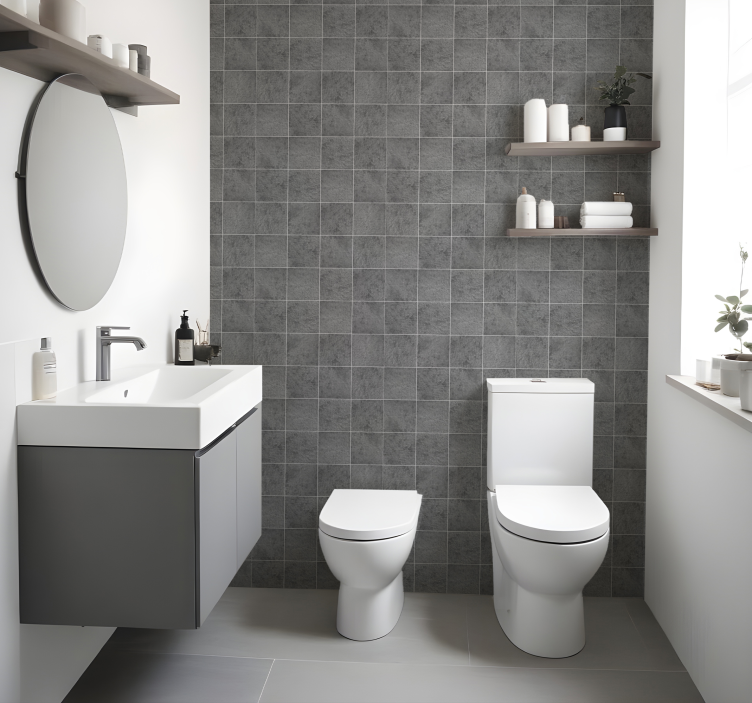 Grey shades tile wallpaper - TenStickers