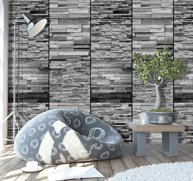 Grey Stones Texture Wallpaper - TenStickers