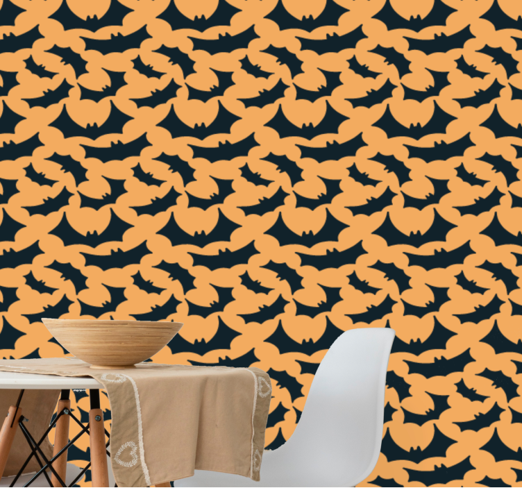 Halloween Bats Pattern halloween wallpaper - TenStickers