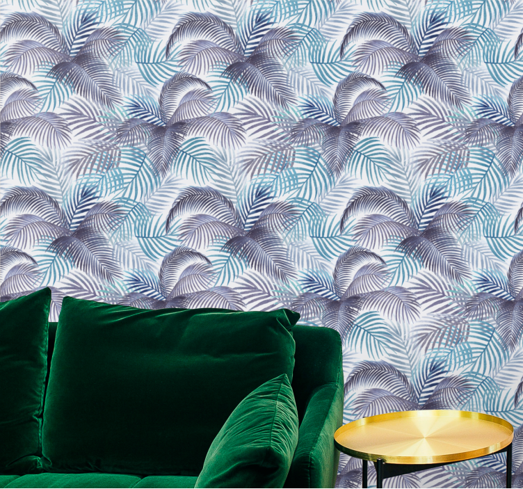 Hollywood-regency palms pattern leaf wallpaper - TenStickers