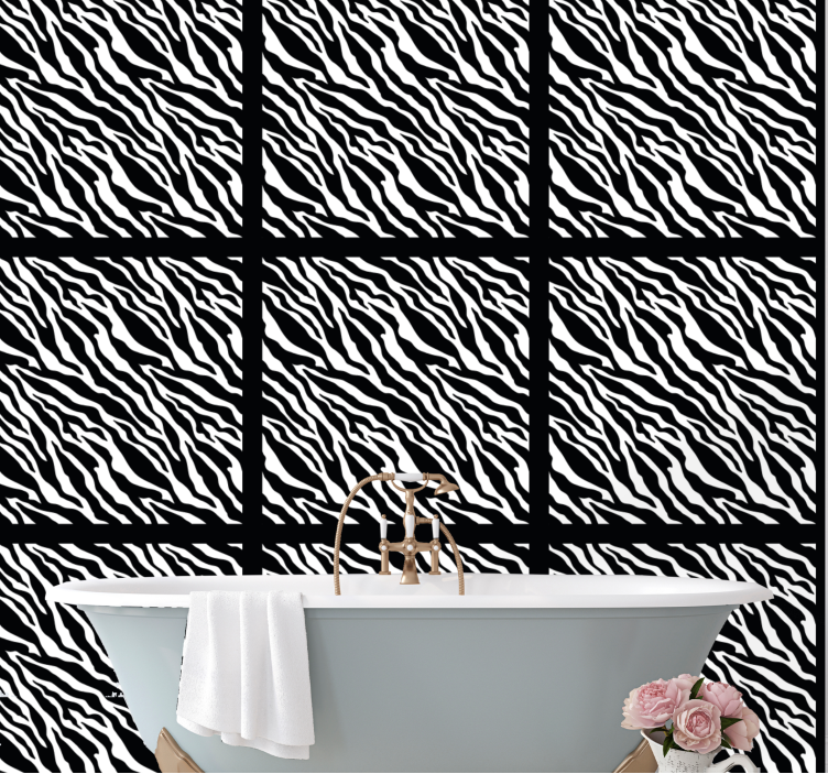 Hollywood-regency zebra print bedroom wallpaper - TenStickers