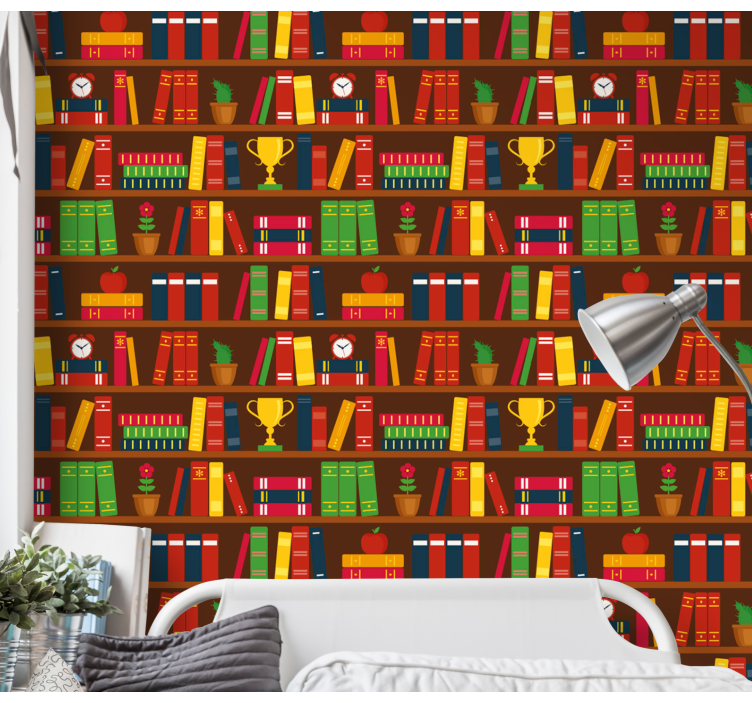 Home library Home office wallpaper - TenStickers