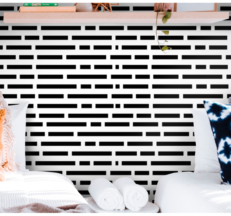 Horizontal Grid horizontal striped wallpaper - TenStickers