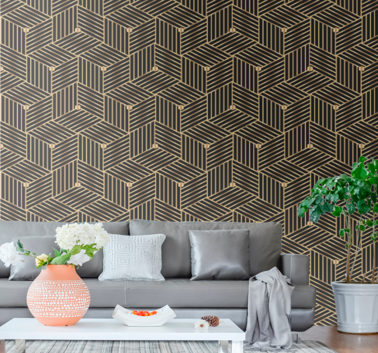 Layered Pattern Design geometric wallpaper - TenStickers