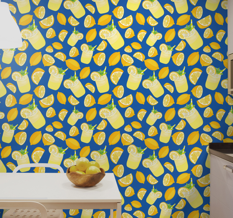 Lemon Freshness kitchen wallpaper - TenStickers