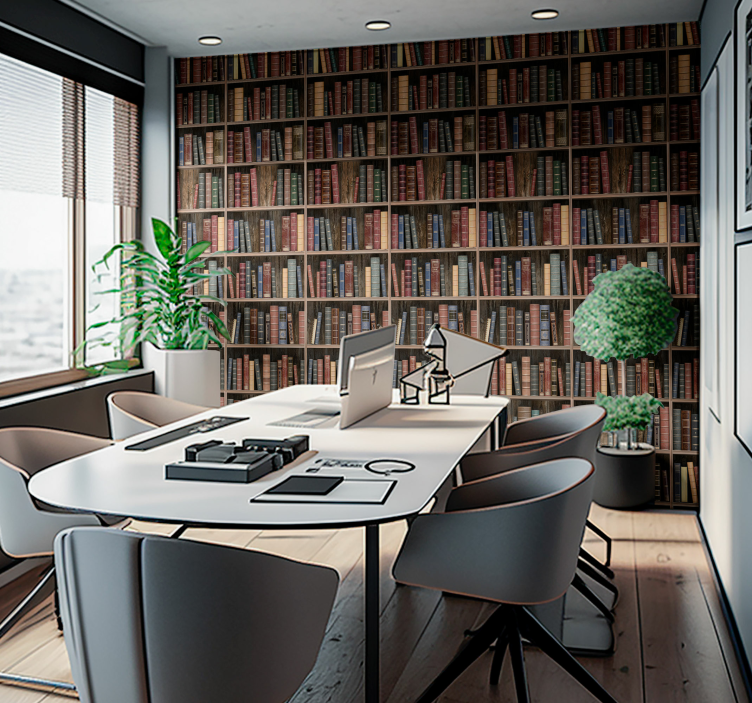 library books Office Wallpaper - TenStickers