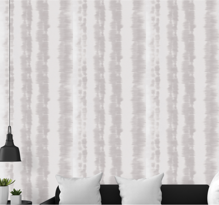 Light gray Japandi pattern with lines wallpaper - TenStickers