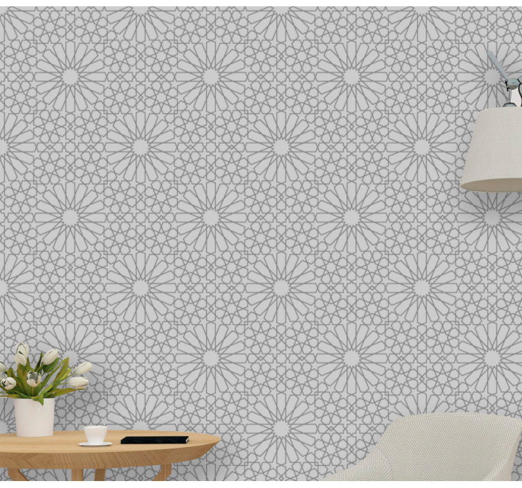 Light grey with pattern wallpaper - TenStickers
