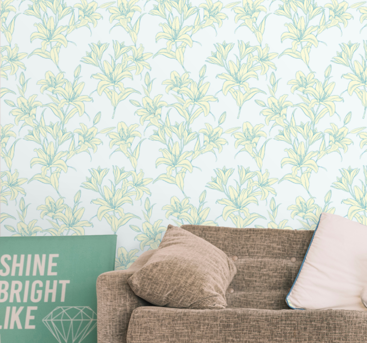 Lily Floral Embrace flower wallpaper - TenStickers