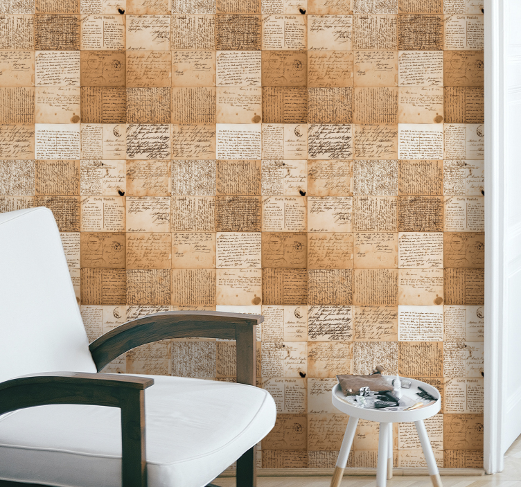 Manuscript patterns vintage wallpaper - TenStickers