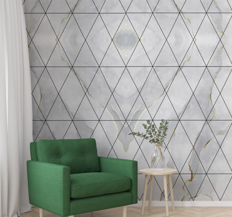 Marble Geometric marble wallpaper - TenStickers
