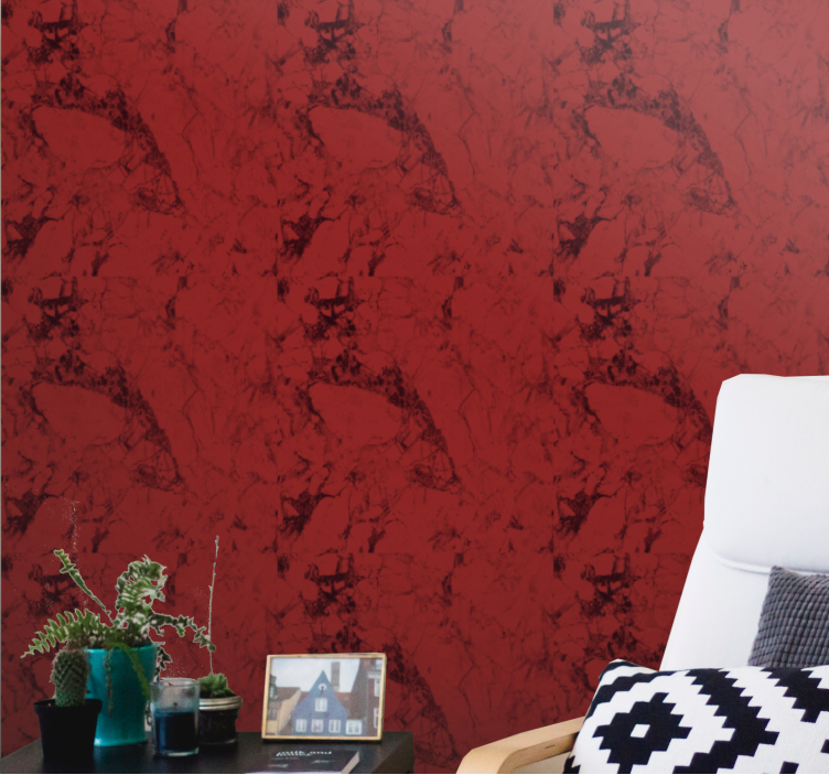 Marbled Red Surface texture pattern wallpaper - TenStickers