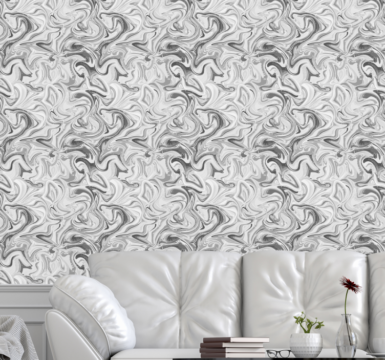 Gray Swirls marble wallpaper - TenStickers