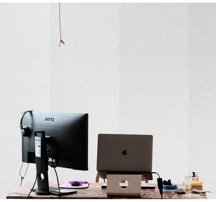 Minimalist Workspace brick wallpaper - TenStickers