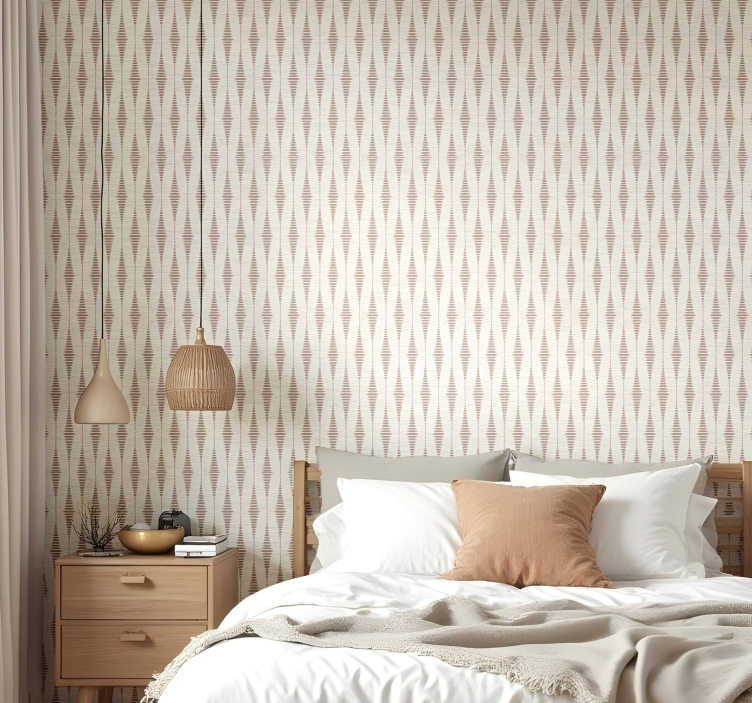 Mocha Mousse rabaul ikat shapes wallpaper - TenStickers