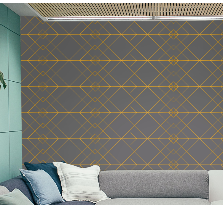 Modern gold print striped wallpaper - TenStickers