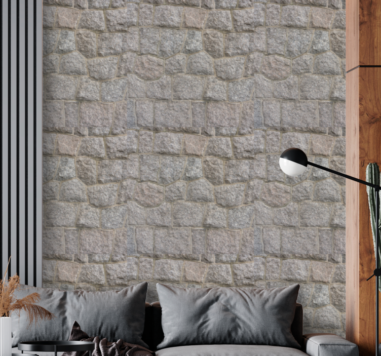 Modern rustic stones dark tones Stone Wallpaper - TenStickers