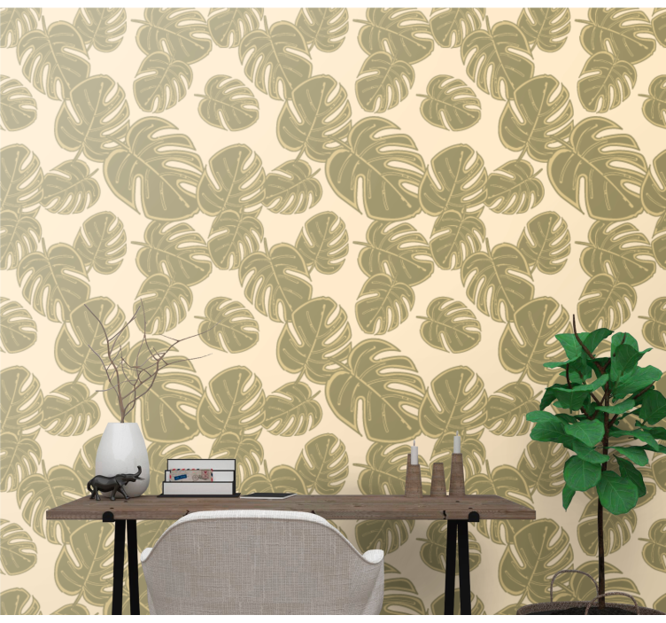 Monstera Delight leaf wallpaper - TenStickers