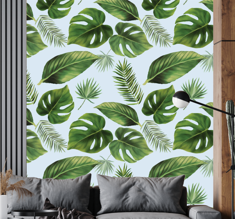 Natural watercolor illustration leaf wallpaper - TenStickers
