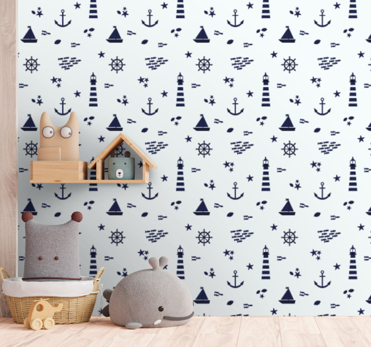 Nordic nautical elements kids wallpaper - TenStickers